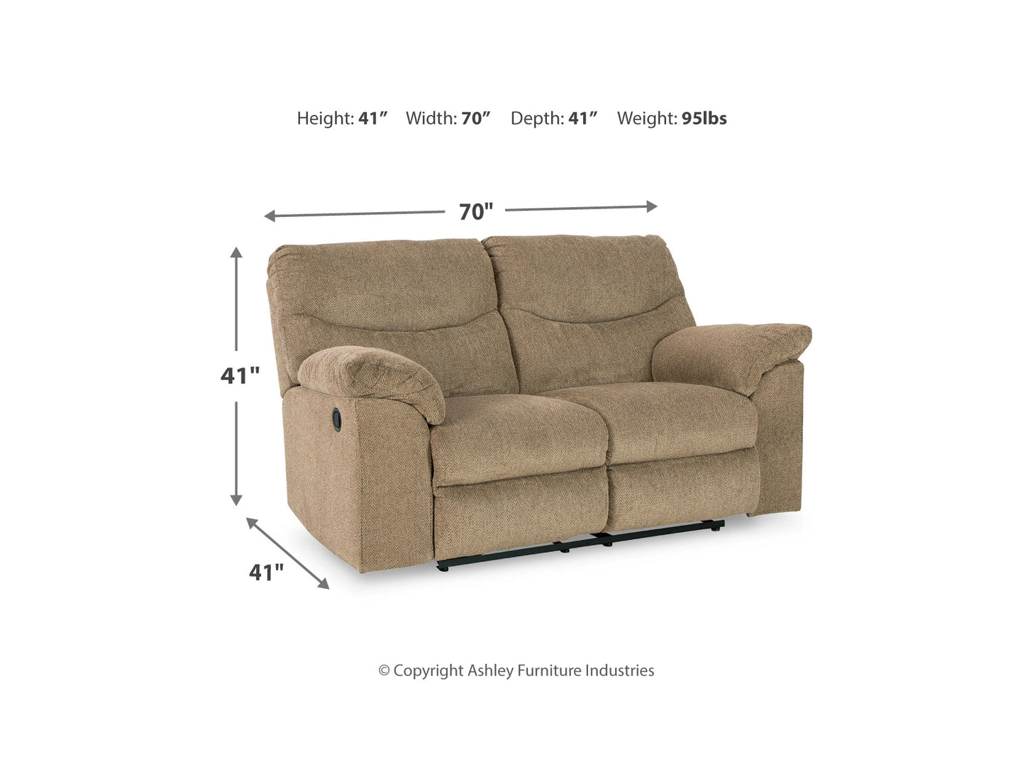 Alphons Manual Reclining Loveseat - Briar
