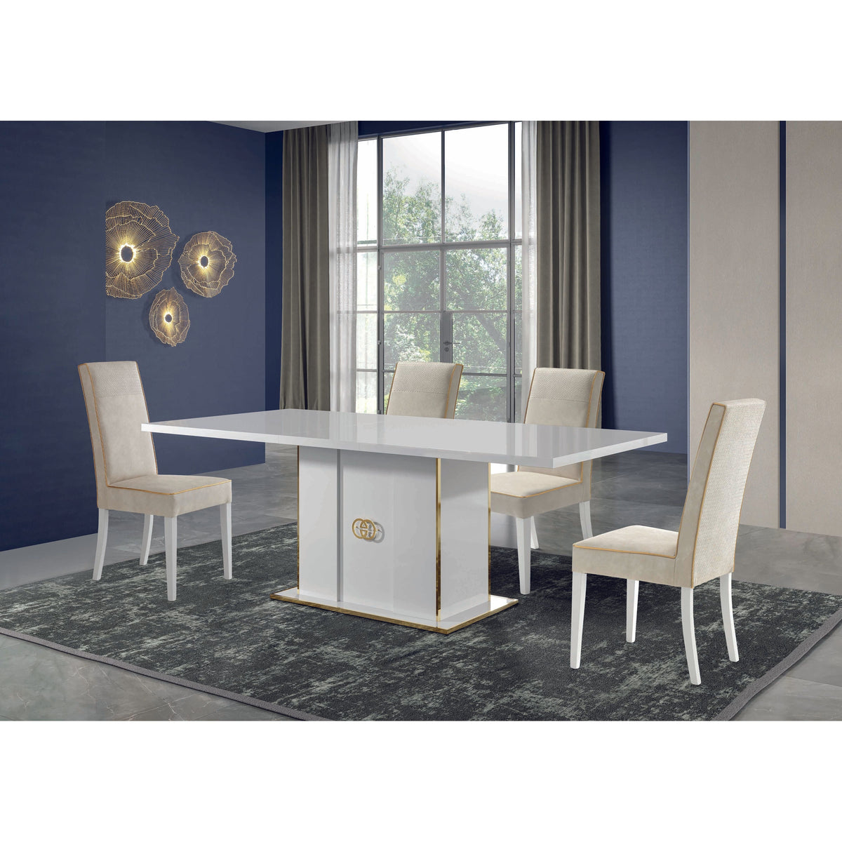 Vogue Dining Set (White and Gold)