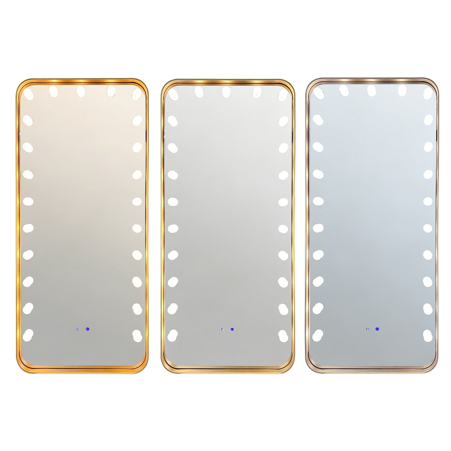 Hollywood 2 (Gold) Floor Mirror