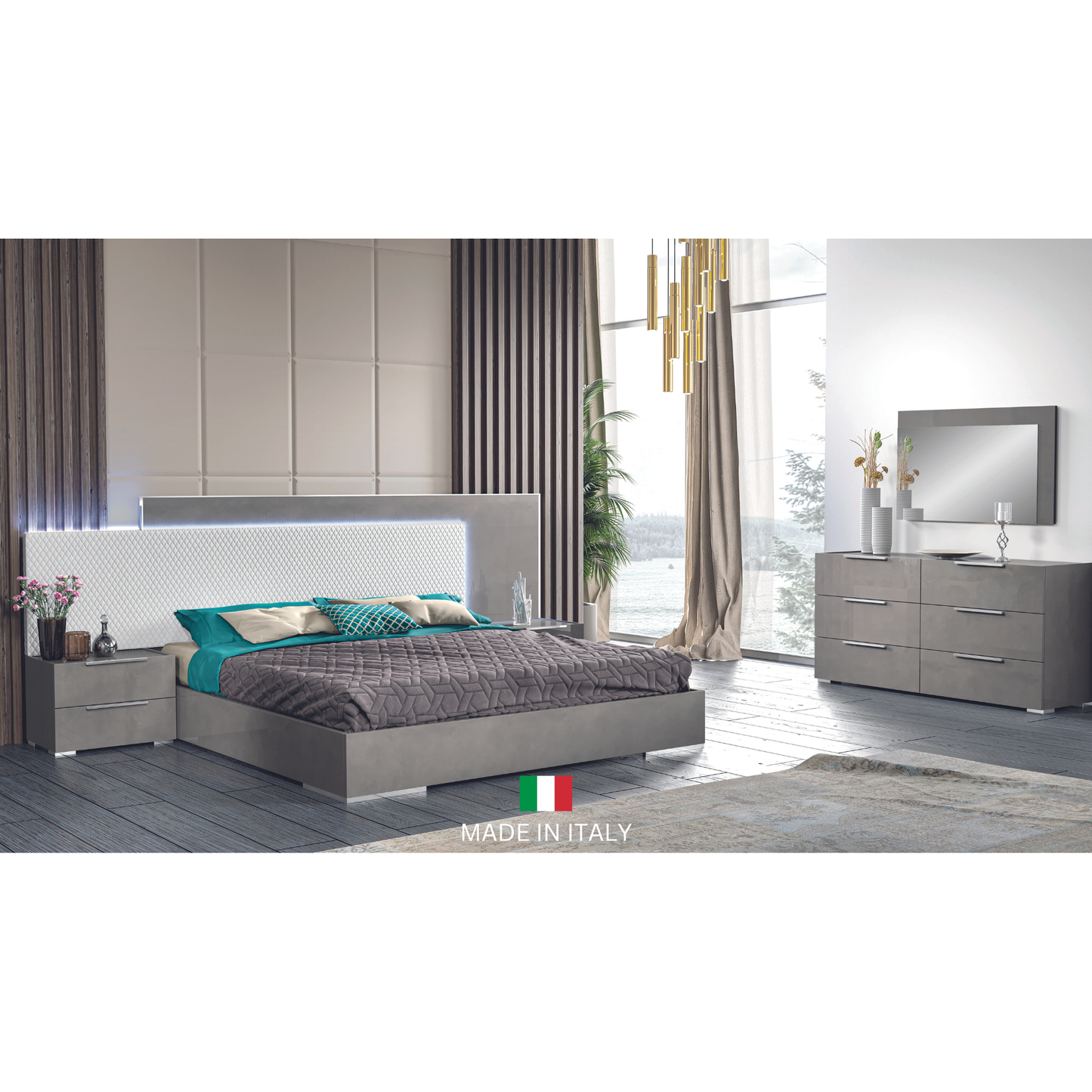 Fabiana Collection (Grey) Bedroom Set