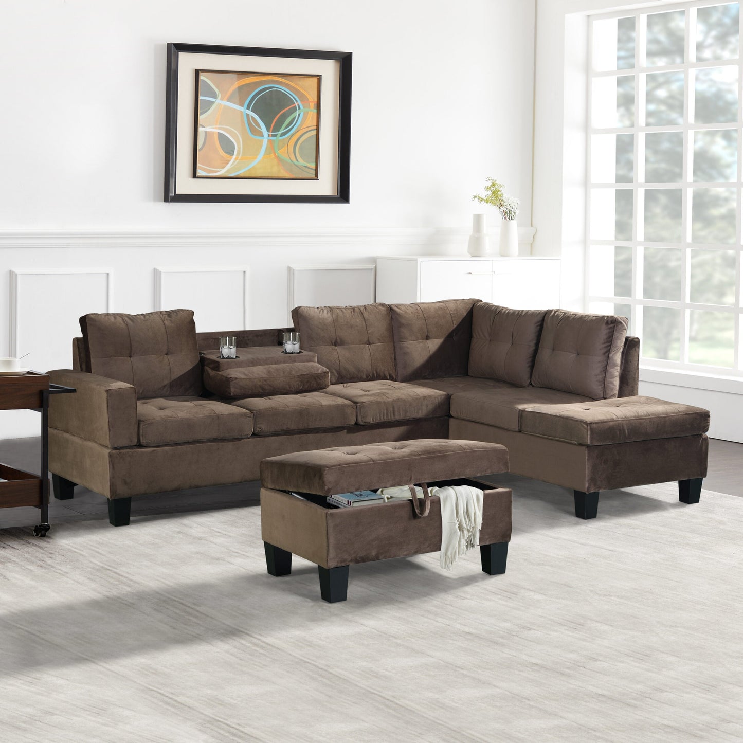 Allen Parkway (Brown Velvet) Sectional