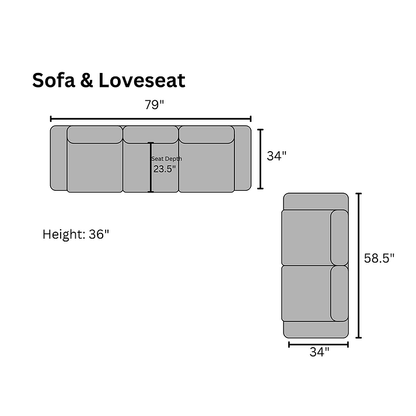 Zander S&L (Grey) Living Room Set