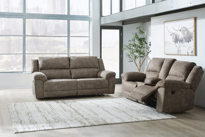 Laresview 2-Piece Reclining Sofa and Loveseat with Console - Fossil