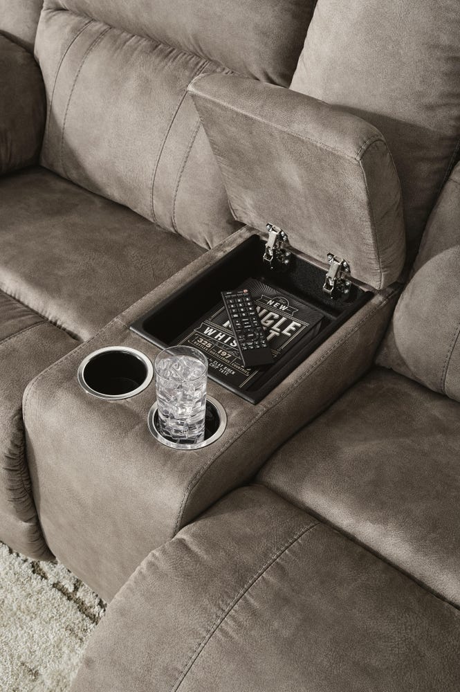 Laresview 2-Piece Reclining Sofa and Loveseat with Console - Fossil