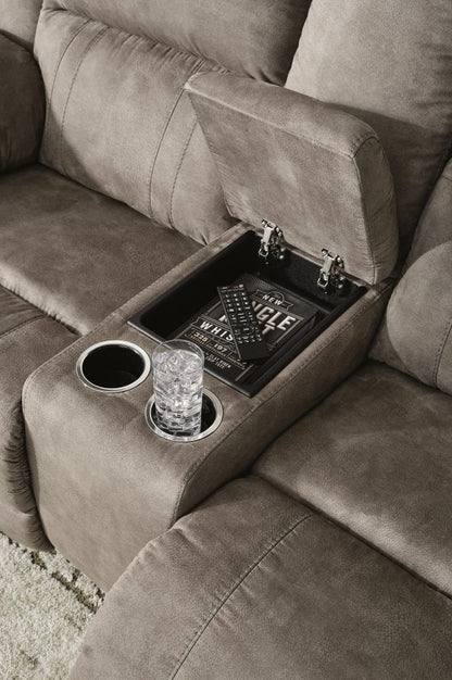 Laresview 2-Piece Reclining Sofa and Loveseat with Console - Fossil