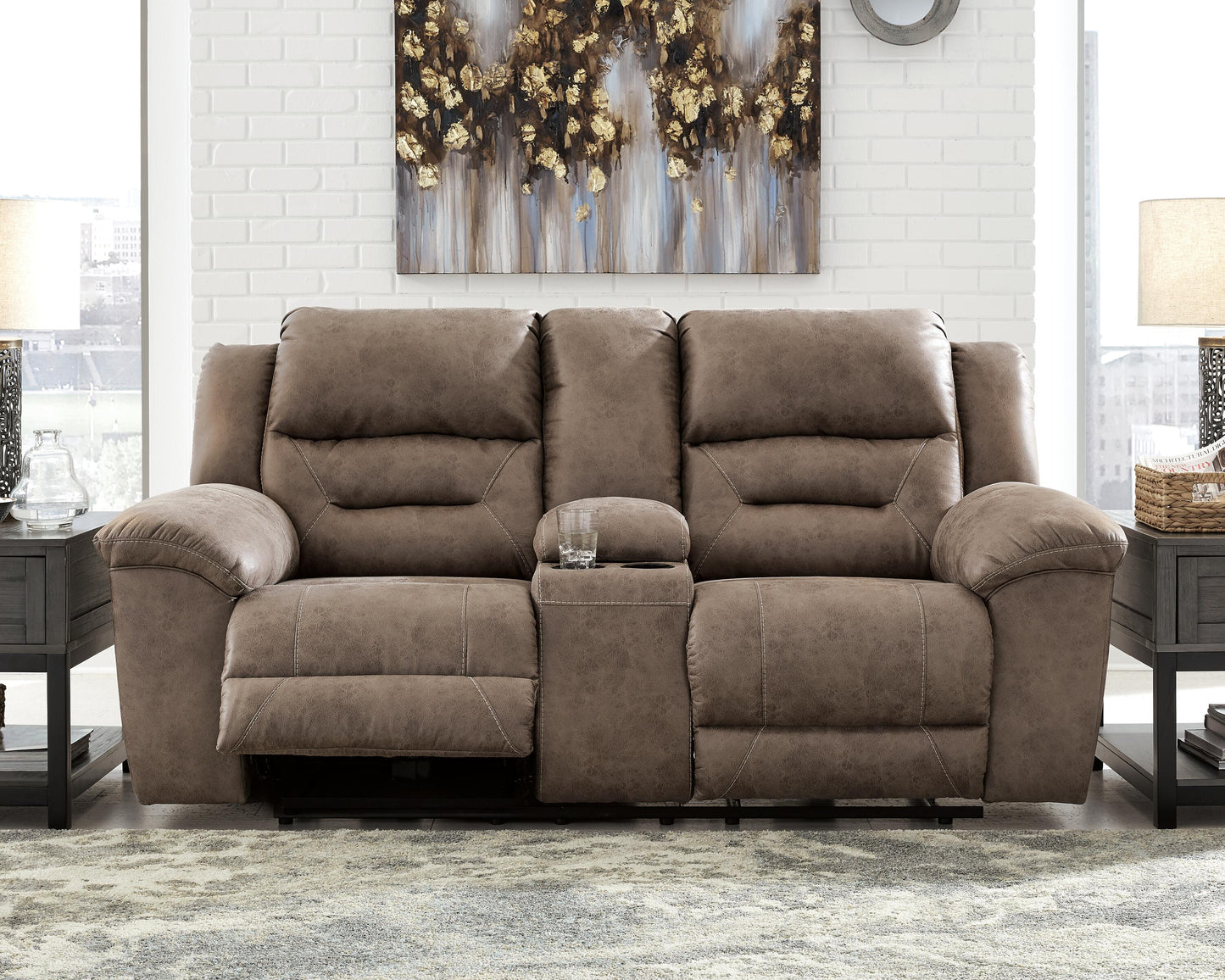 Stoneland Manual Reclining Loveseat with Console