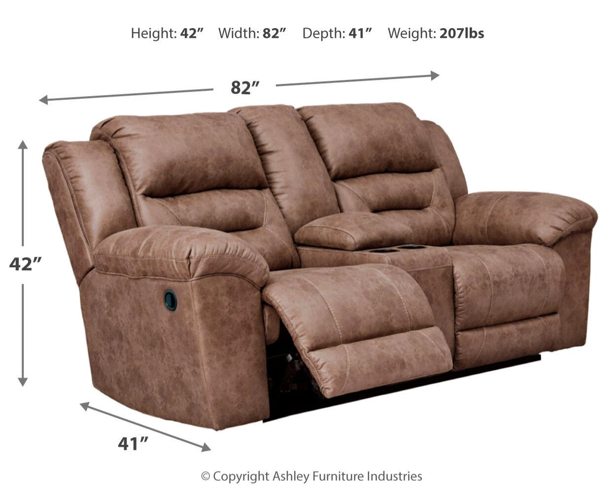 Stoneland Manual Reclining Loveseat with Console