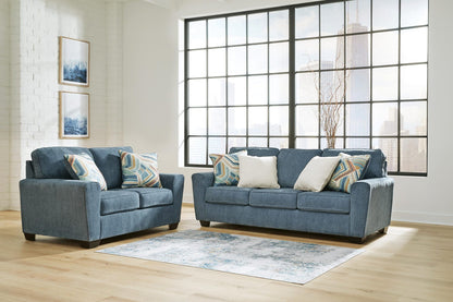 Cashton 2-Piece Sofa and Loveseat - Blue