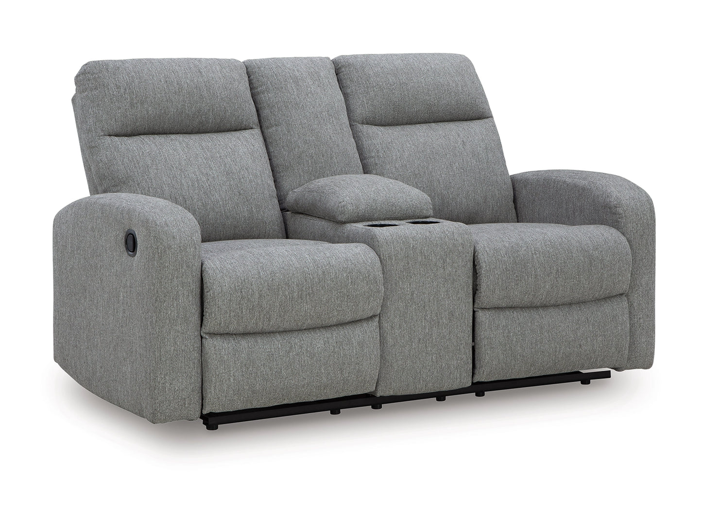 Moreau Place Reclining Loveseat with Console - Sterling