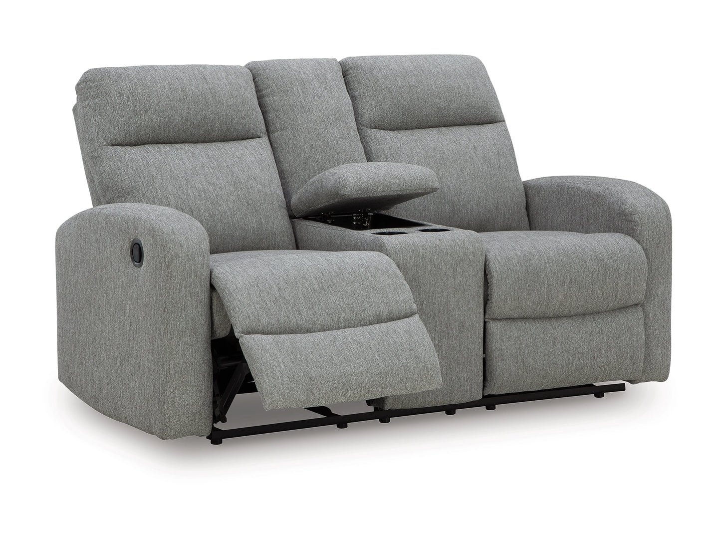 Moreau Place Reclining Loveseat with Console - Sterling