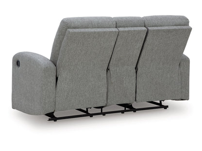 Moreau Place Reclining Loveseat with Console - Sterling