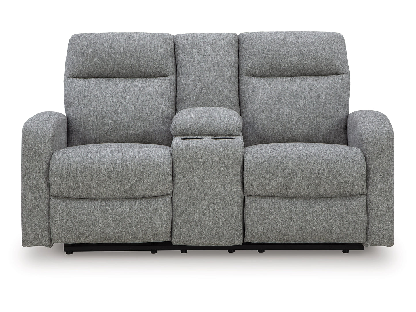 Moreau Place Reclining Loveseat with Console - Sterling