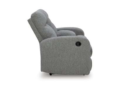 Moreau Place Reclining Loveseat with Console - Sterling