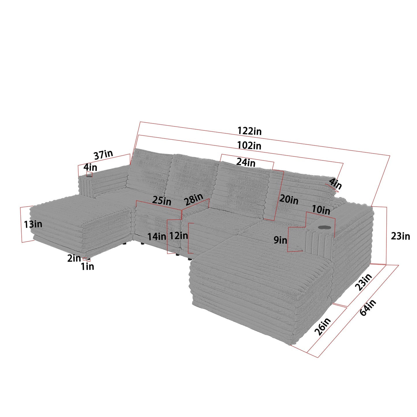 Nuve (Cream) Sectional