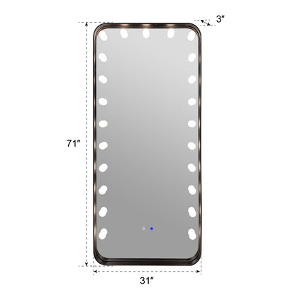 Hollywood 2 (Black) Floor Mirror
