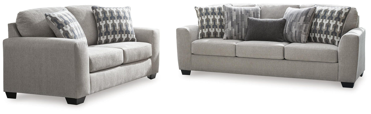 Avenal Park 2-Piece Sofa and Loveseat - Flannel