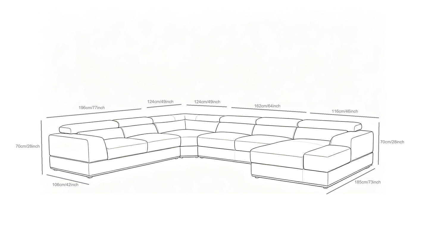 Nella Sectional Sofa (White)