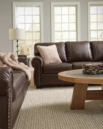 Colleton Leather Sofa and Loveseat