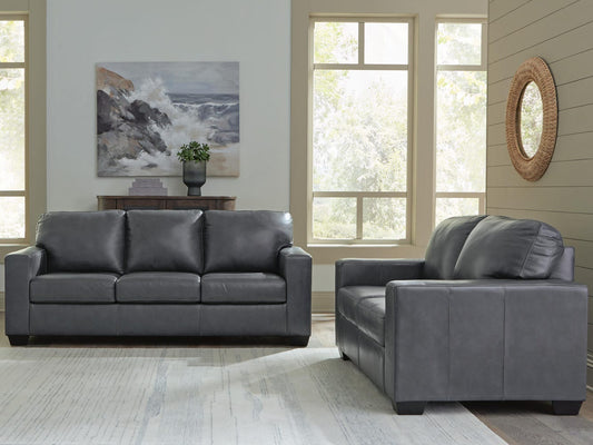 Bolsena 2-Piece Leather Sofa and Loveseat - Admiral