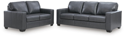 Bolsena 2-Piece Leather Sofa and Loveseat - Admiral