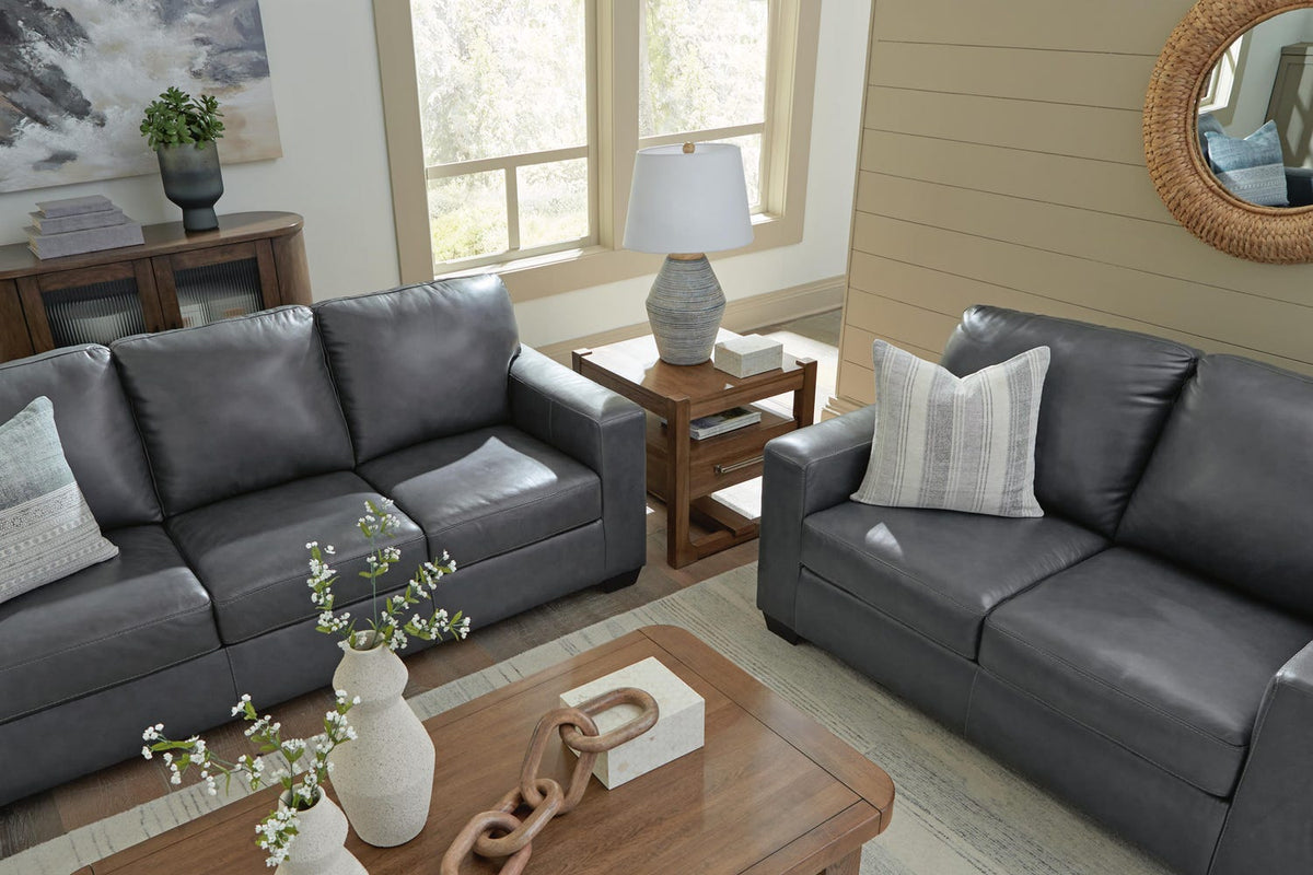 Bolsena 2-Piece Leather Sofa and Loveseat - Admiral