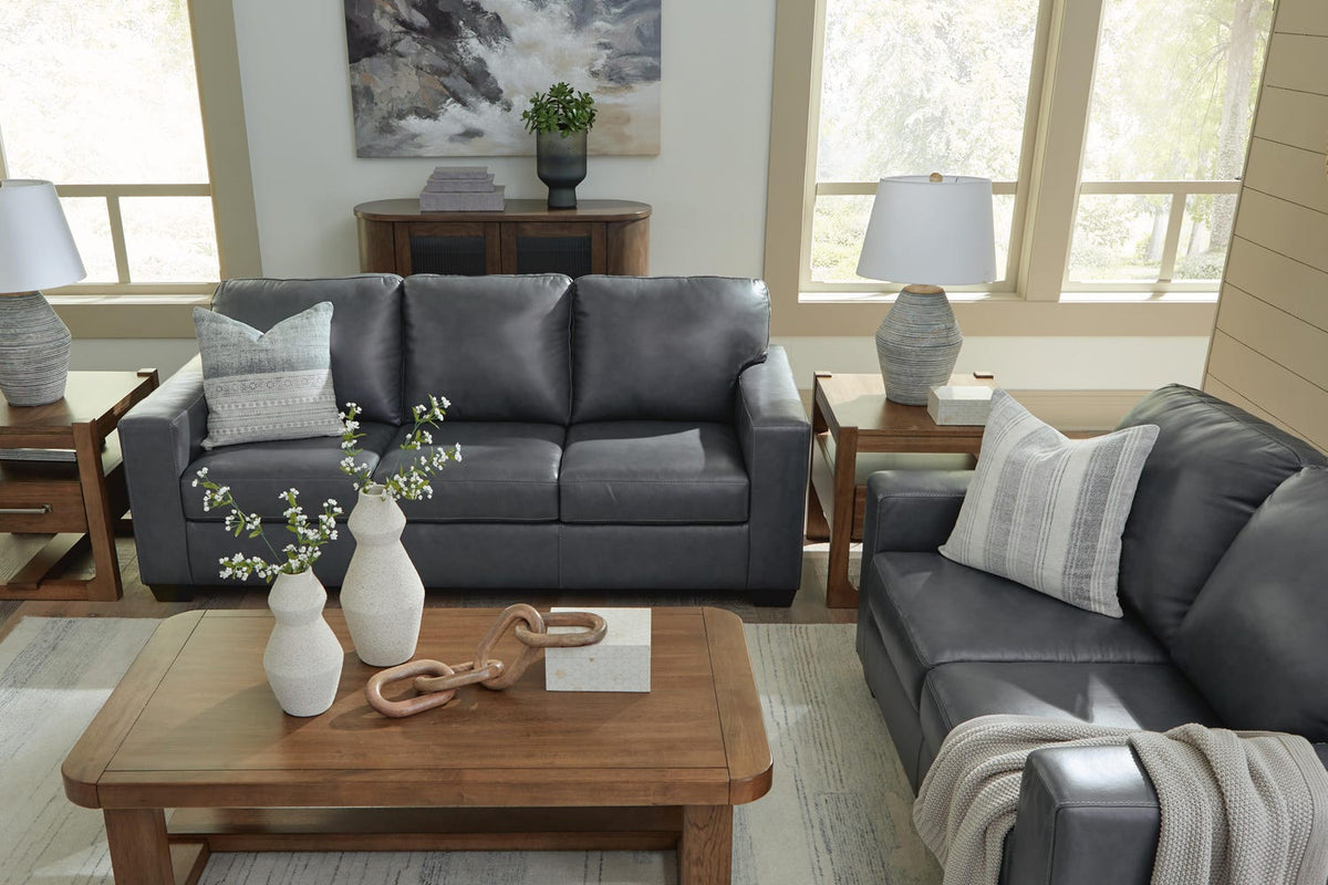 Bolsena 2-Piece Leather Sofa and Loveseat - Admiral