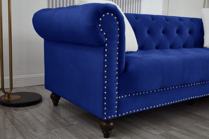 Brooke Navy Blue Velvet Chesterfield Chair