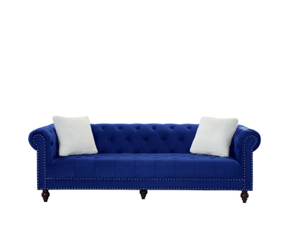 Brooke Navy Blue Velvet Chesterfield Sofa