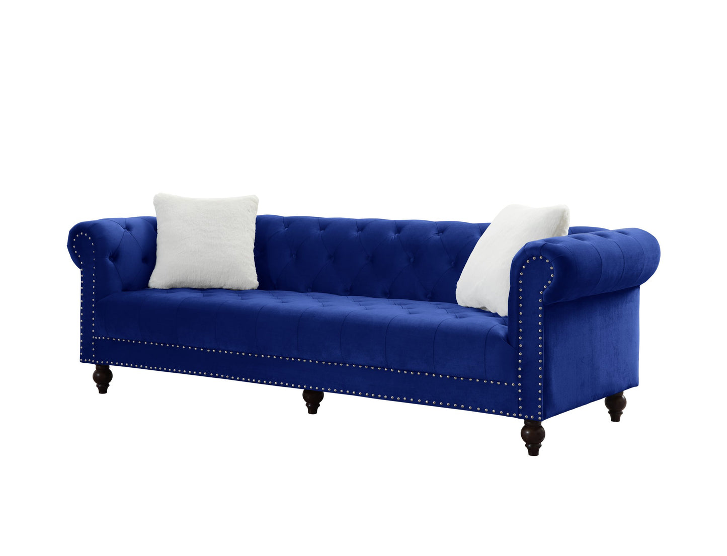 Brooke Navy Blue Velvet Chesterfield Sofa