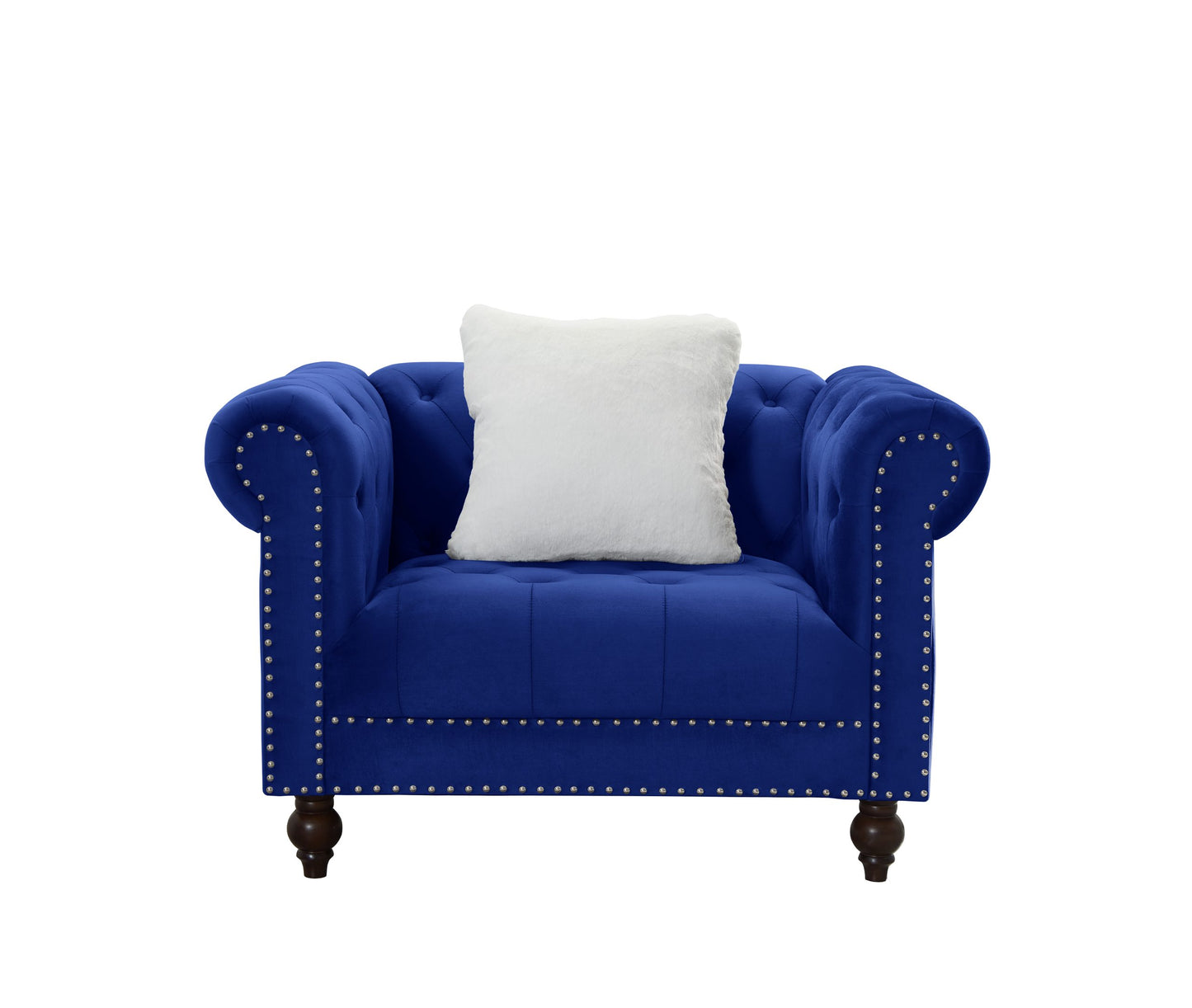 Brooke Navy Blue Velvet Chesterfield Chair