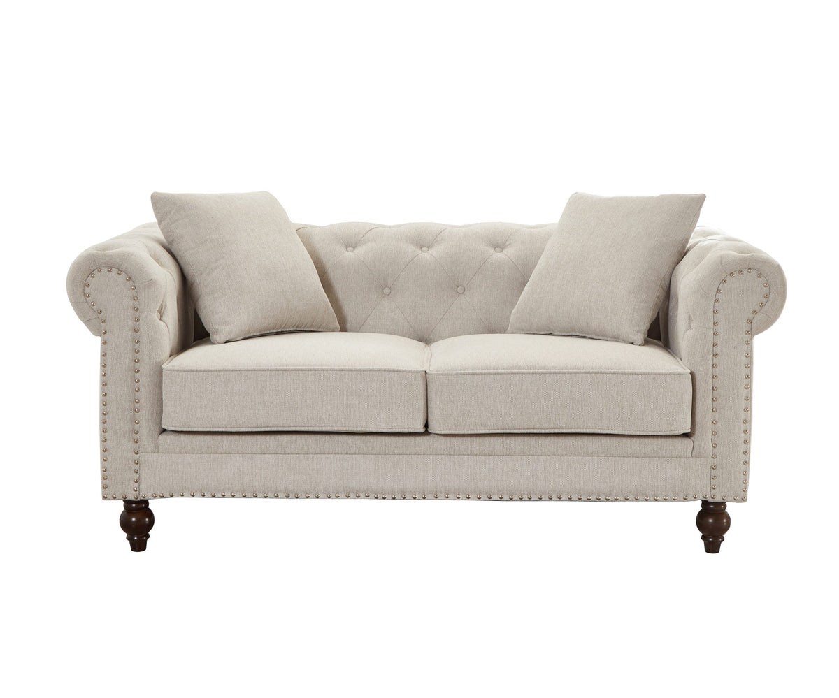 Thomas Beige Chesterfield Loveseat
