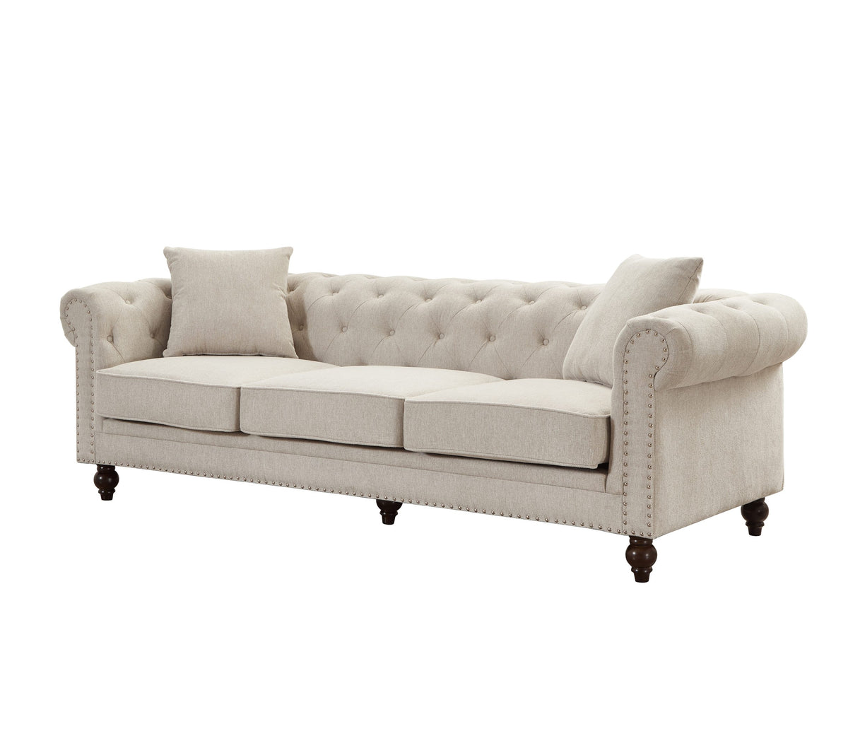 Thomas Beige Chesterfield Sofa