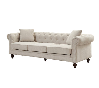 Thomas Beige Chesterfield Sofa