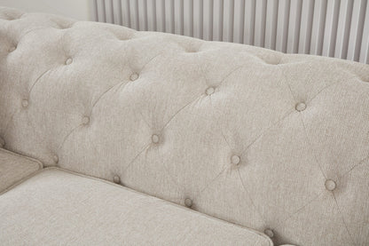 Thomas Beige Chesterfield Loveseat