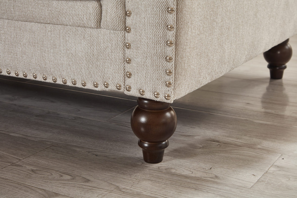 Thomas Beige Chesterfield Loveseat