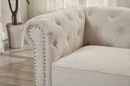 Thomas Beige Chesterfield Loveseat