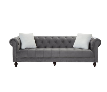 Brooke Gray Velvet Chesterfield Sofa