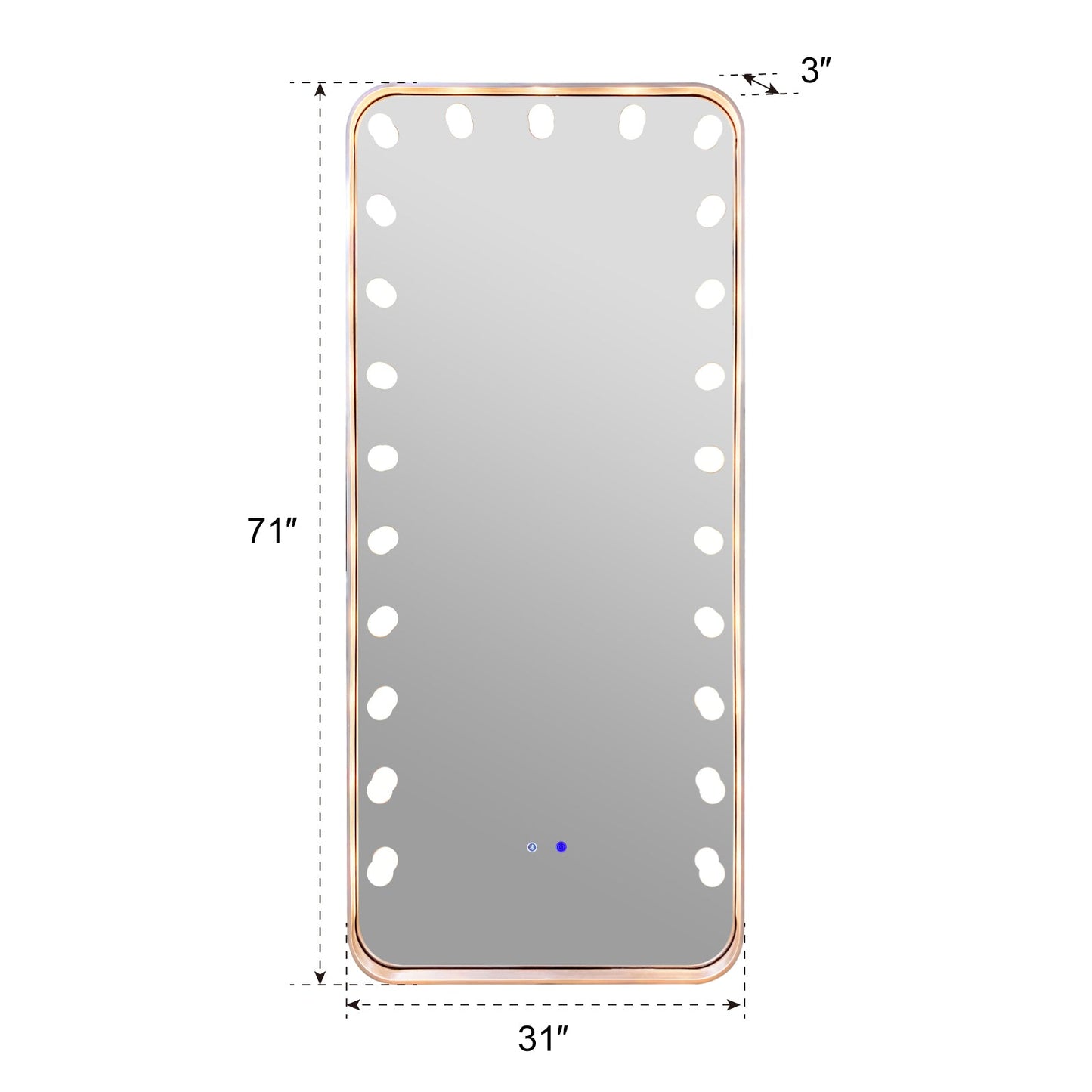 Hollywood 2 (Silver) Floor Mirror