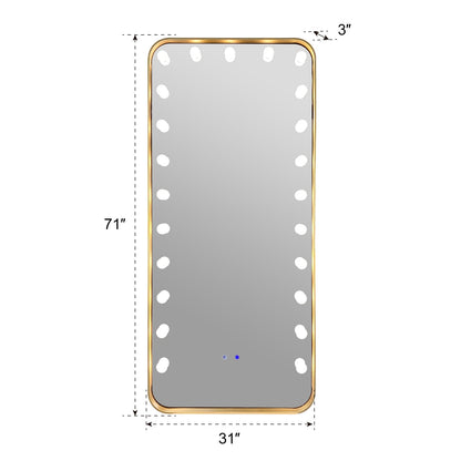 Hollywood 2 (Gold) Floor Mirror