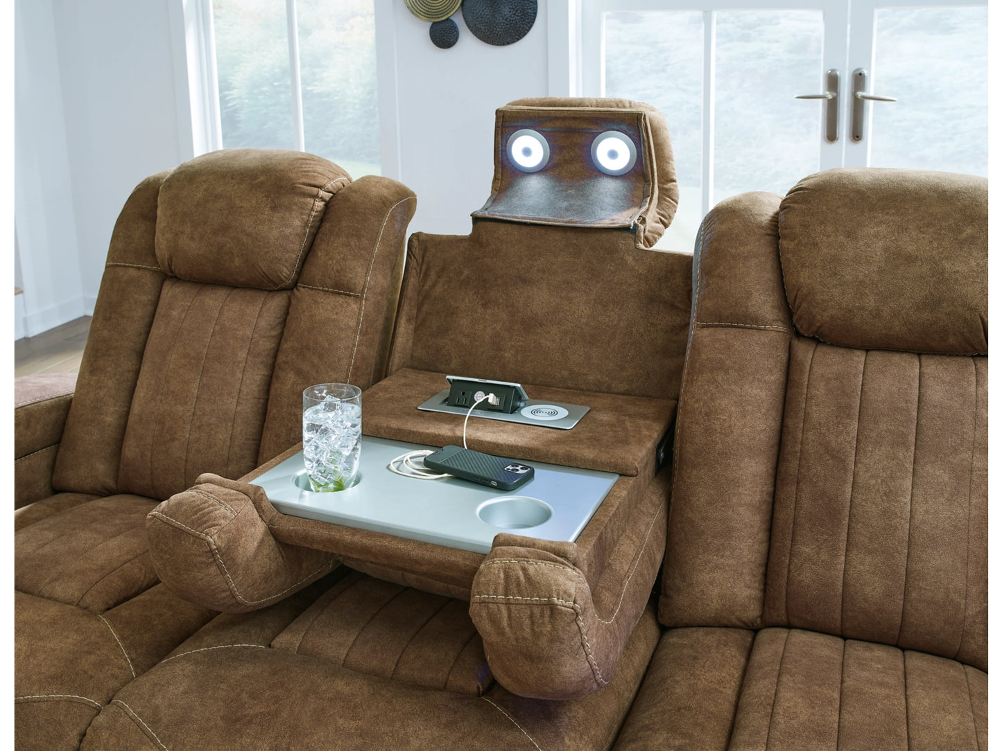 Wolfridge Dual Power Reclining Sofa - Brindle
