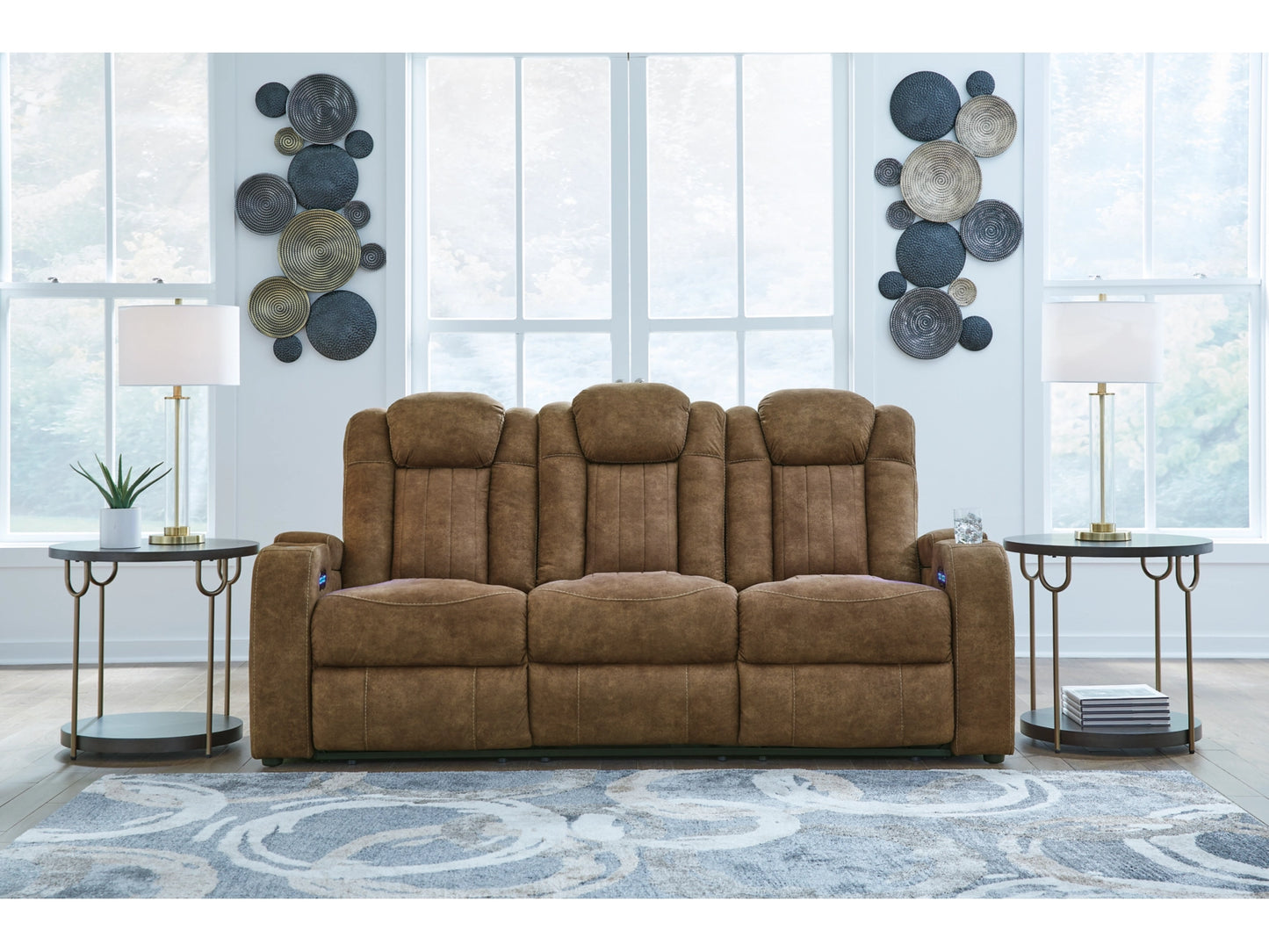 Wolfridge Dual Power Reclining Sofa - Brindle