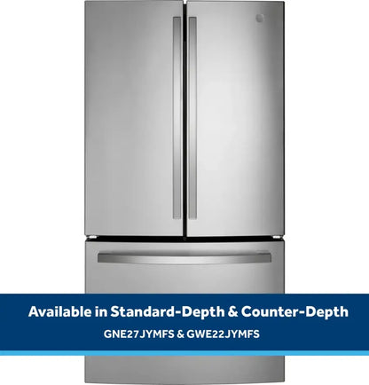 GE - 27.0 Cu. Ft. French Door Refrigerator with Internal Water Dispenser - Stainless Steel