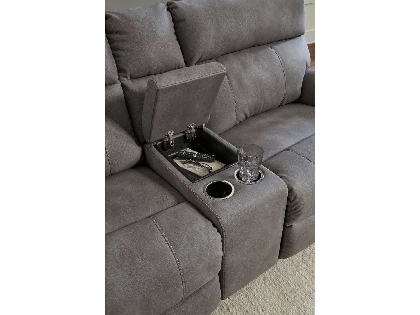 Next-Gen DuraPella Performance Fabric 6-Piece Dual Power Reclining Modular Sectional with Console - Slate