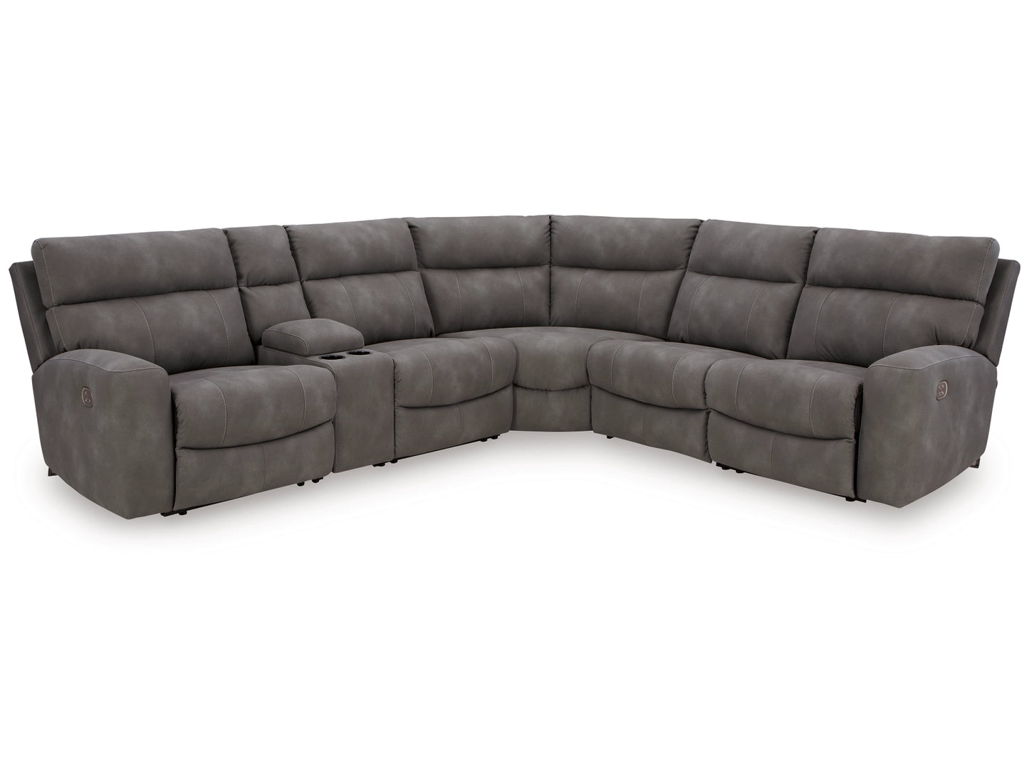 Next-Gen DuraPella Performance Fabric 6-Piece Dual Power Reclining Modular Sectional with Console - Slate