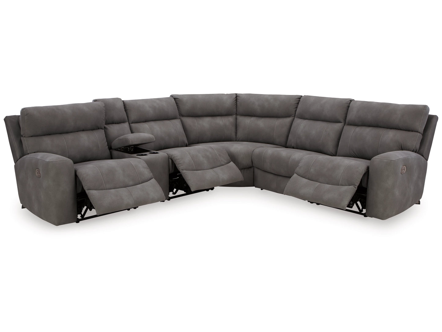 Next-Gen DuraPella Performance Fabric 6-Piece Dual Power Reclining Modular Sectional with Console - Slate
