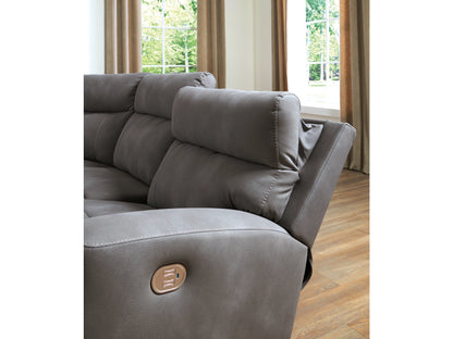 Next-Gen DuraPella Performance Fabric 6-Piece Dual Power Reclining Modular Sectional with Console - Slate