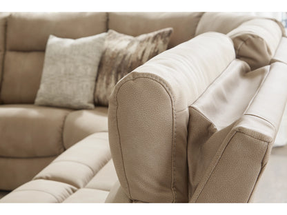 Next-Gen DuraPella Performance Fabric 6-Piece Dual Power Reclining Modular Sectional with Console - Sand