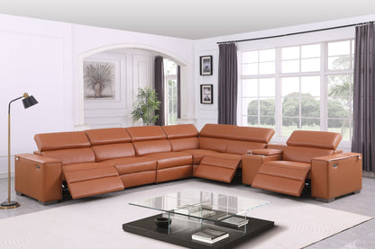 Picasso II Reclining Sectional 7-Piece (Caramel)