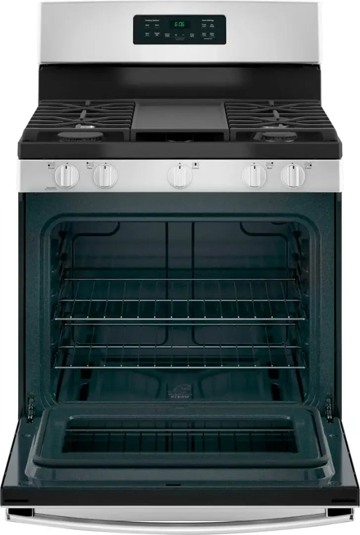 GE - 5.0 Cu. Ft. Freestanding Gas Range - Stainless steel