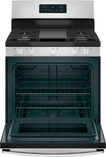 GE - 5.0 Cu. Ft. Freestanding Gas Range - Stainless steel